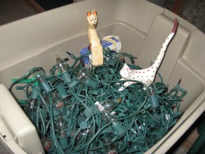 What a mess! Who put the lights away last year?