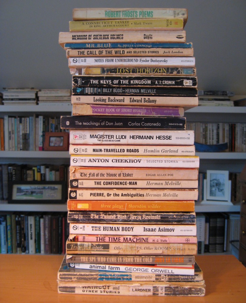 Stack of paperbacks from high school.