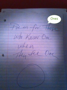 Poem for Ones