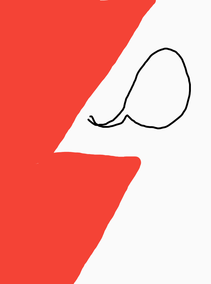 Bright red open mouth emits an empty speech bubble with tail pointing into the mouth.